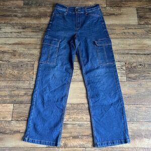 Sophia Vergara Women's Wide Leg Cargo Pocket Jeans Size 6